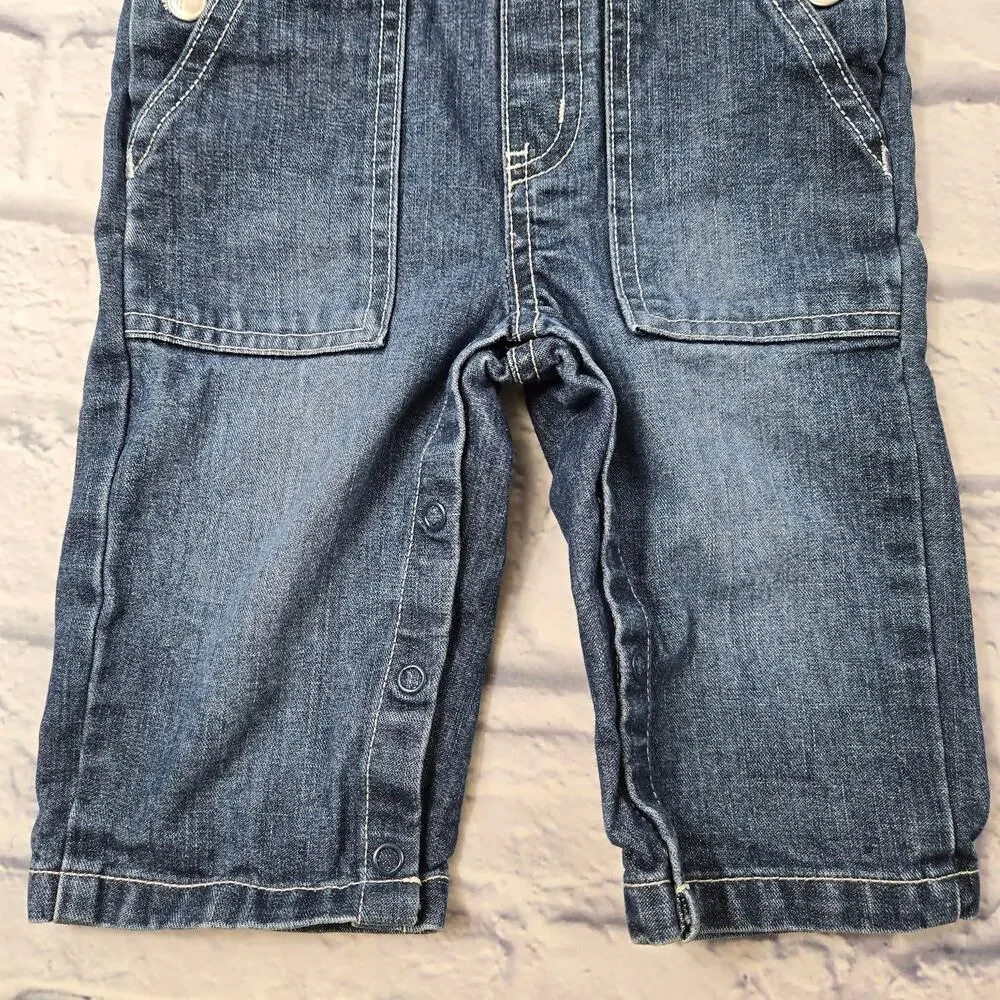 Gymboree Team Captain Denim Overalls size 3-6 months